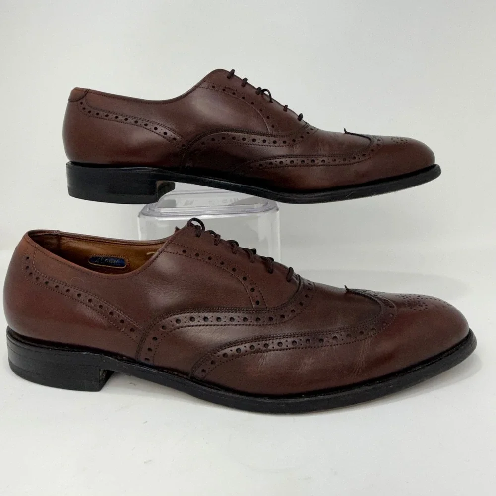 Allen Edmonds Chester Brown Leather Wingtip Oxford Dress Shoes Mens 13 A